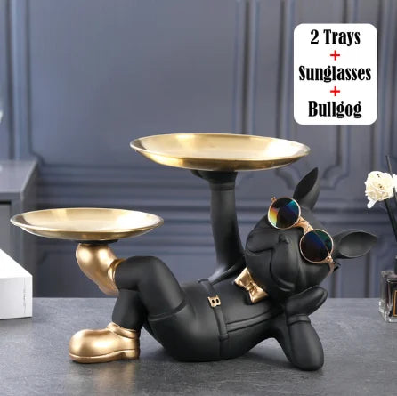 Bulldog Animal Figurines Cool Dog Statue Sculpture Living  Study Room Bedroom Decor Home Interior Decoration Accessories